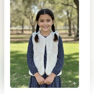 Beautees Cream Faux Fur Vest Cozy and Luxurious